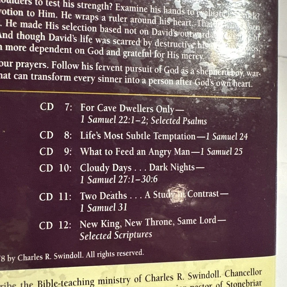David-Volume #1-A Man Of Passion and Destiny 12 CD Set Charles R. Swindoll